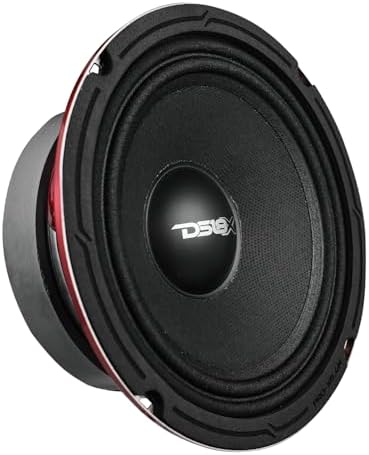 PRO-X6M Loudspeaker - 6.5", Midrange, Red Aluminum Bullet, 500W Max, 250W RMS, 4 Ohms - Premium Quality Audio Door Speakers for Car or Truck Stereo Sound System (1 Speaker)