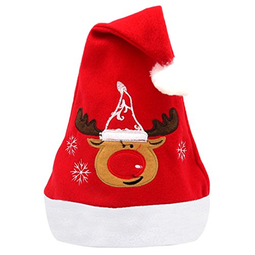 Sombrero Rojo de Santa,GZQES,Sombrero de Navidad,Accesorios Franela Decoración de Navidad (29 cm) Cover