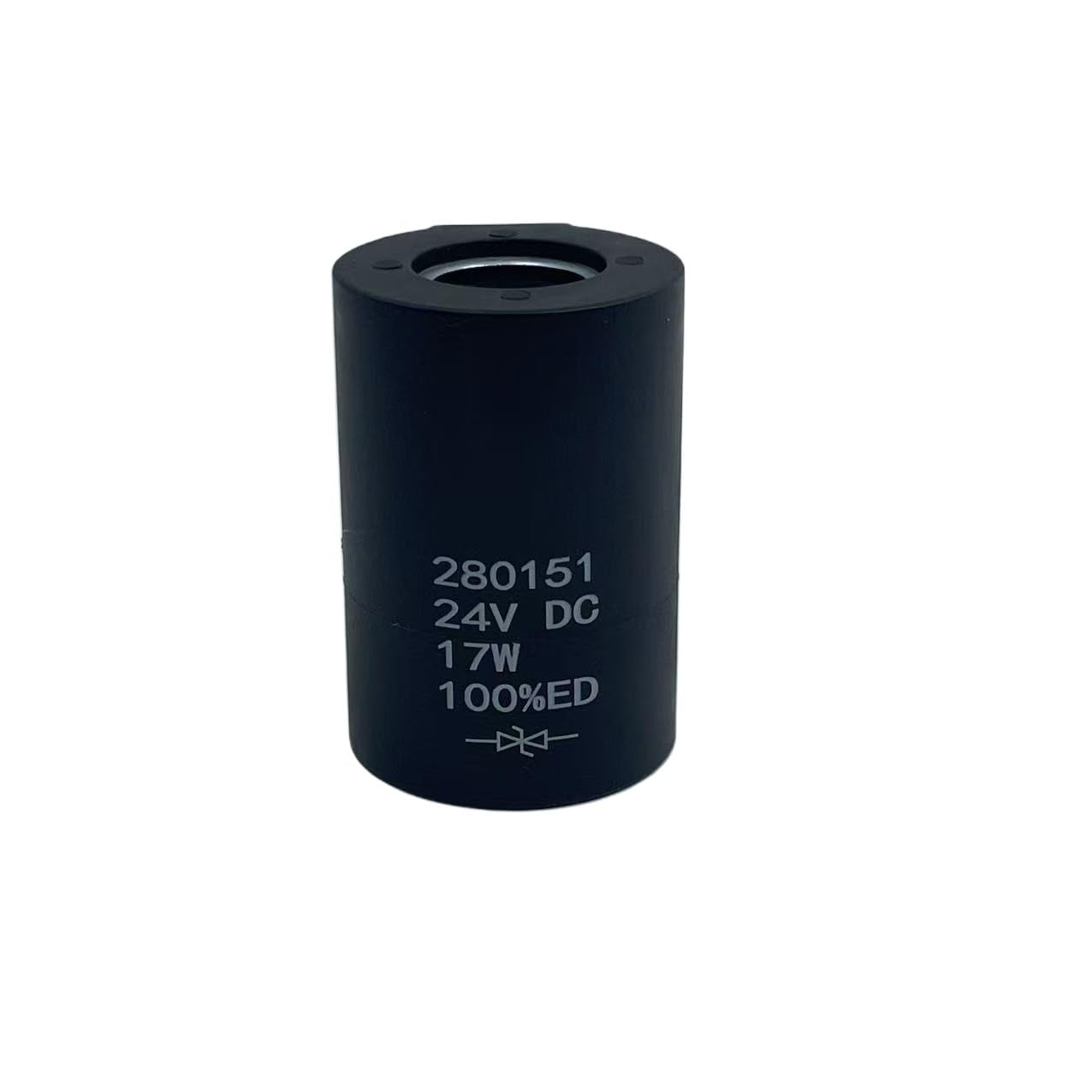 280151 280153 Excavator Solenoid Valve Coil, 24V DC, 17W, Black