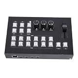 Plyisty Switcher Video 4K per Streaming Live, Mixer Video con 4 Ingressi HDMI e 2 Uscite con Monitor di Anteprima, Switcher di Produzione per Mixaggio Audio Multicanale, Console di (Spina europea)