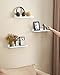 SONGMICS Floating Shelves, Set of 3 Wall Shelves, 15-Inch Wide, for Photo Frames and Trinkets, for Living Room, Home Office, Kitchen, Bathroom, White ULWS38WT