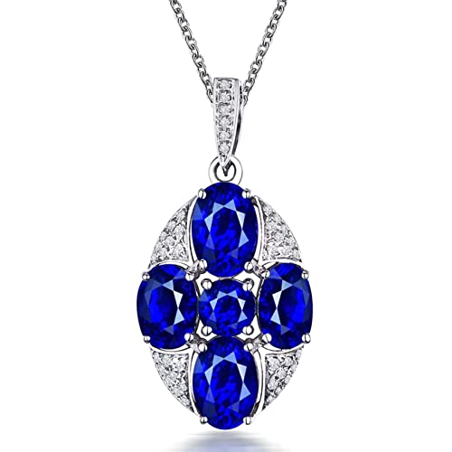 Collier saphir naturel or blanc 18k VVS2 1.5 carats pour femme