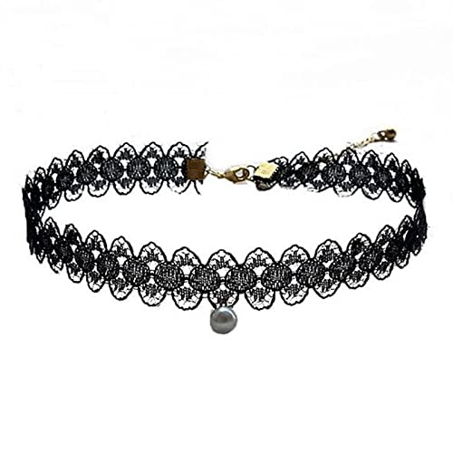 Collier gothique en dentelle noire idéal pour soirée victorienne rétro