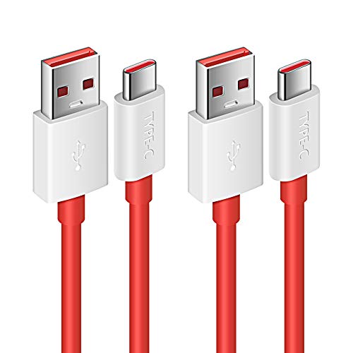 COOYA 2-Pcs USB C Cable 80W 6ft for Super-vooc Charging for OnePlus 15 13 12 Open 11 10 Pro Nord N30 for Warp-charging Cable for OnePlus 7 8 Pro 7T 6T 6 5T USB to Type-C Fast Charge Data Transfer Cord