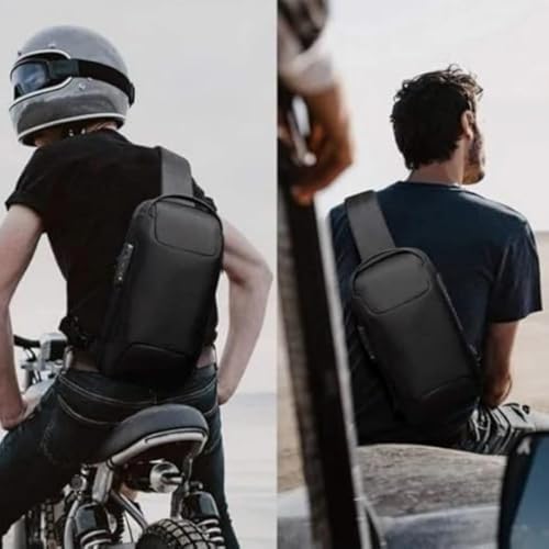 Sacoche crossbody imperméable homme avec port de charge USB