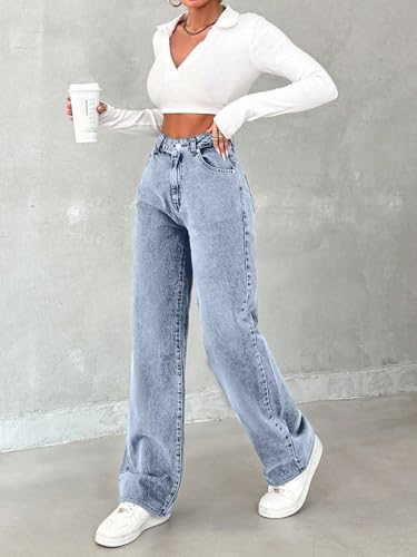 Image of Glossia Women Baggy Jeans || Women Jeans Pant || Baggy Jean's for Women's High Waist || Straight Jean's for Women's || Ladies Jean,s for Woman || Loose Jean,s for Woman Stylish (B0DSC97KXX)