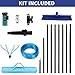 Water Fed Pole Kit, 33 FT Length Adjustable Solar Panel Window Cleaning Brush and Pole, 4-33ft Aluminium Pole Window Washing Kit for Cleaning Windows, Solar Panels and Roof