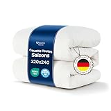 【Fabriqué en Allemagne – Fabrication durable et de qualité】- Fabriqué en Allemagne à partir de coton 100 % (tissage serré et épais) avec des coutures doubles robustes. Cette couette est un investissement durable et conserve sa forme et sa qualité même après lavage.