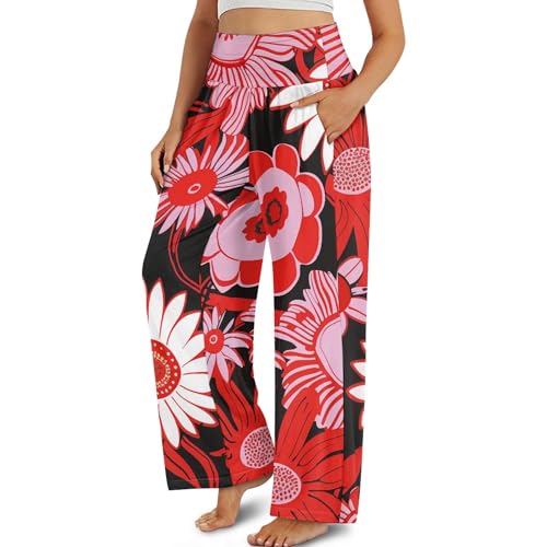 Modysero Womens Wide Leg Pants for Daily Dating High Waisted Wide Leg Palazzo Pants Casual Loose Trousers for Women