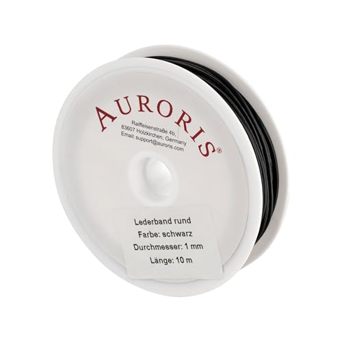 AURORIS - 10m Rolle Lederband rund - Ø 1mm - schwarz