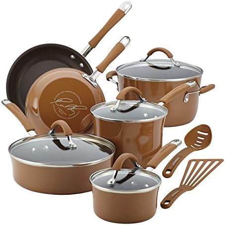 Pemberly Row 12 Piece Cookware Set in Mushroom Brown