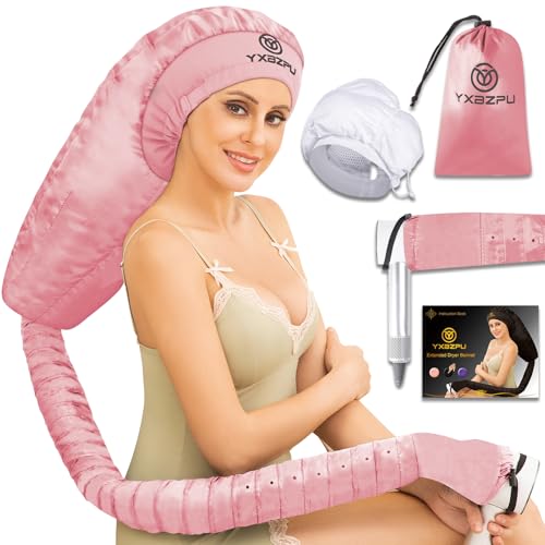 Bonnet Hair Dryer,Hooded Hair Dryer Attachment, Dryer Hooded Diffuser Cap for Curly,Speeds Up Drying Time,Safety Deep Conditioning at Home(Pink)