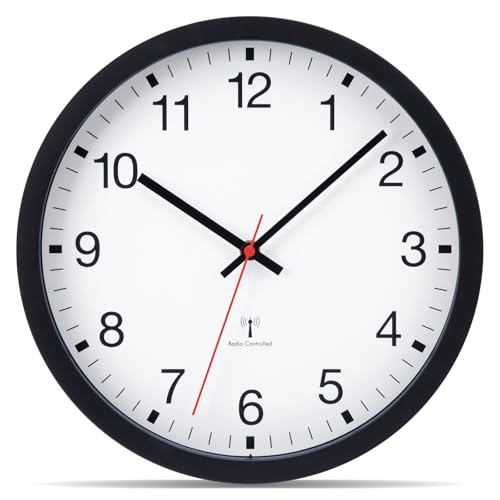 VIVILINEN Groß Wanduhr Funk 40cm Funkuhr Wand Lautlos XXL Modern Wand Uhren Gross für Wohnzimmer Küche Schlafzimmer Büro