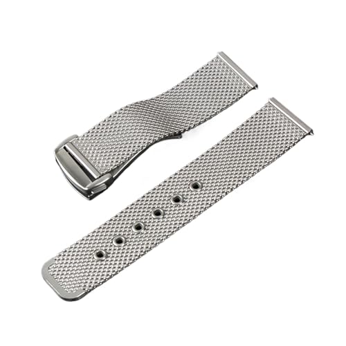 Bracelet 20mm acier inoxydable argenté avec maille de rechange antichoc