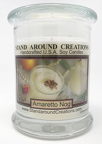 Premium 100% Soy Candle - 12 Oz. Status Jar - Amaretto Nog: A Holiday Warmer Of Sweet Almond And Vanilla. #TOP9