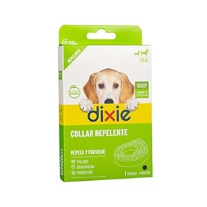DIXIE - Collar Repelente Perros - 58 cm - Color Marrón- Collar Repelente y Protector contra Mosquitos, Piojos, Pulgas y Garrapatas - sin Insecticidas - Protege hasta 3 Meses