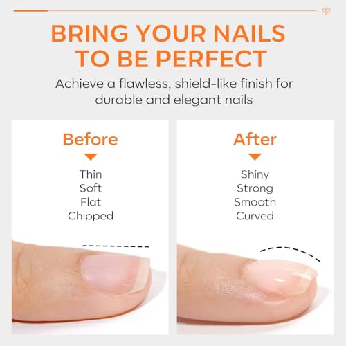 Image of modelones Builder Nail Gel with Gel Top Coat, 8-In-One Clear Builder Acid Free Top Coat for Nail Thickening Apex Building Extension Shine Finish and Long Lasting, LED Lamp Cured 10ml DIY Home Salon