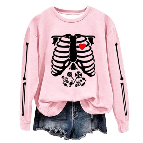 Sweatshirt femme Halloween col rond imprimé sans capuche taille XXL mode automne