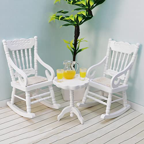 image for CuteExpress Miniature Rocking Chair 1:12 Scale Dollhouse Accessories T