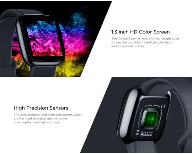 Zeblaze Crystal 3 Smartwatch screen and sensor details