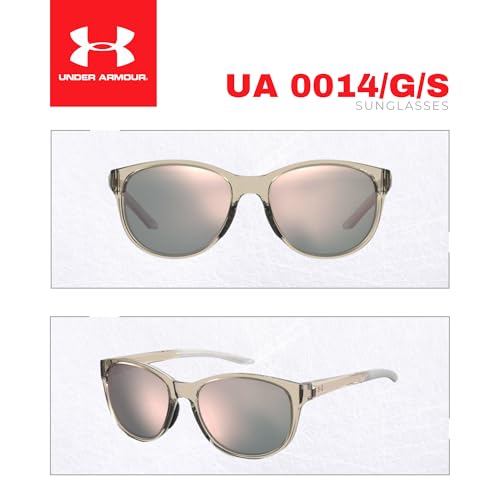 Under Armour UA0014/G/S 010A/0J 57MM Beige / Rose Gold Oval Sunglasses for Women + BUNDLE With Designer iWear Complimentary Eyewear Kit4
