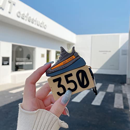 Ponnky For Airpod Pro Generation Case Shoe Box, 3D Creative Sports Shoes Cute Cartoon Funny Fun, Soft Silicone Skin Keychain Ring For Girls Boys Teens Men Case For Airpods Pro Gen 2021(350 Brown) #TOP1