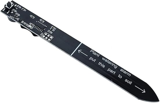 Capacitive humidity sensor module for soil moisture detection with plant watering alarm to support home and garden plant maintenance