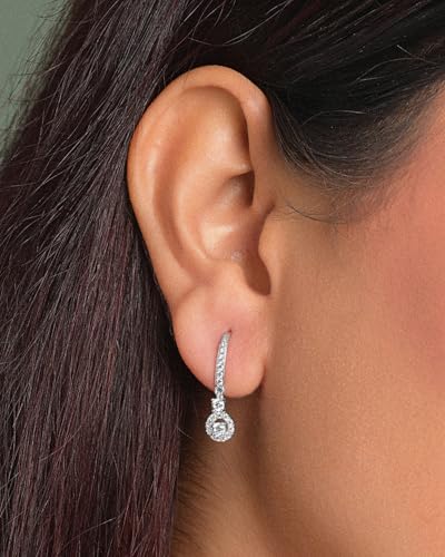 Image of CLARA 925 Sterling Silver Drop Earrings | Platinum Plated | Daily Wear |Gift for Women and Girls