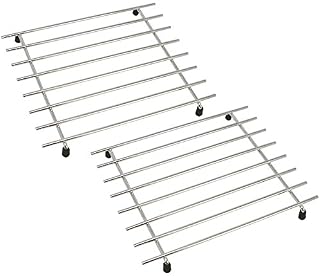 com-four® 2x stainless steel trivet with rubber feet - trivet for pot, pan, baking dish and wok - 19 x 24 x 2.5 cm (2 pieces)