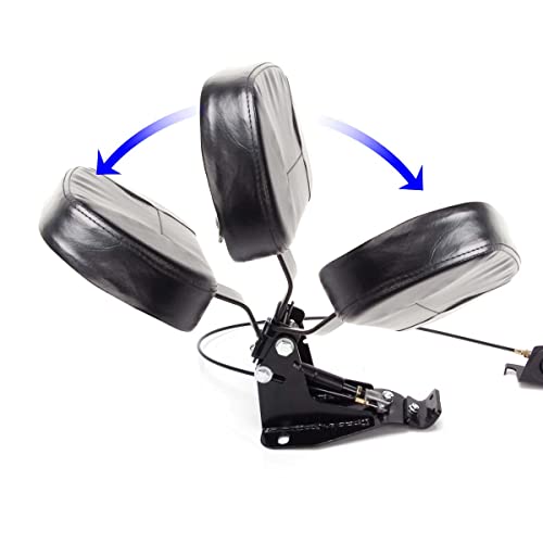 Adjustable Motorcycle Driver Backrest With Mounting Kit Fit For Harley Touring Road Street Electra Glide Road King Cvo Ultra 2009-Up, Black #TOP5