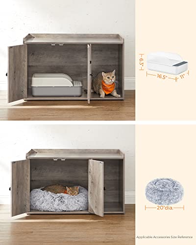 Feandrea Litter Box Enclosure, Cat Litter Box Furniture Hidden, With Front Entry, Modern Cat House For Indoor Cat, Kitty, Side End Table, 32.4 X 20.9 X 19.7 Inches, Greige Upcl001G01 #TOP6