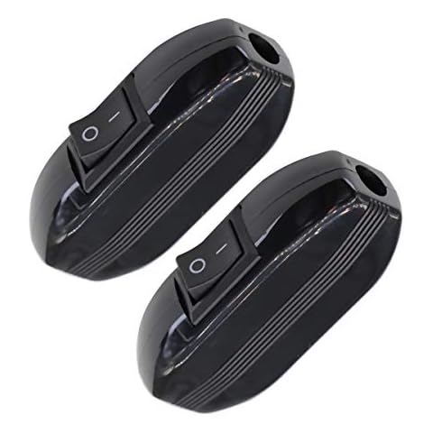 Lantee 2 Pcs On/Off Bedroom In Line Cord Switch AC 250V 6A (Black, Black Push Button) Cover