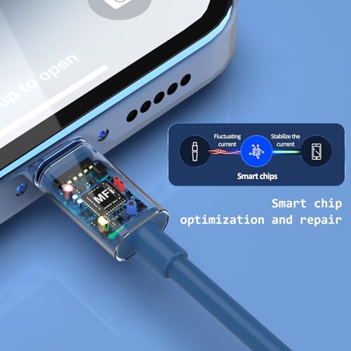 6Pack(3/3/6/6/6/10 FT) Original [Apple MFi Certified] iPhone Charger Fast Charging Lightning Cable iPhone Charger Cord for iPhone 14/13/12/11 Pro Max/XS MAX/XR/XS iPad AirPods-Green and Pink and Blue - Thumbnail 2