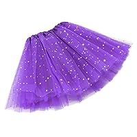 Sibba Sparkle Tutu Rock Ballett Tanz Skorts 3 Lagen Tüll Pailletten Sterne Röcke Rollenspiele Geburtstag Prinzessin Party für Mädchen Kleinkinder 2-7 Jahre Sport Outdoor Kleidung Kostüm