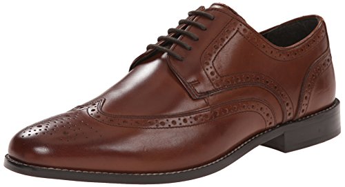 Nunn Bush Men's Nelson Wing Tip Oxford Dress Casual Lace-Up, Brown, 12