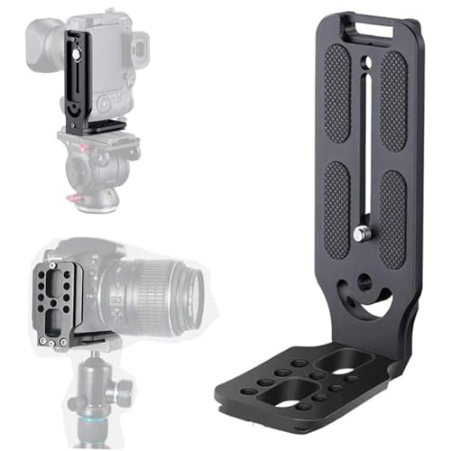 Image of PHOTOMAX L-Bracket Camera Stabilizer, Dual Horizontal and Vertical Plate, Quick Release, Compatible with Nikon, Canon, DJI, Tripod and Monopod (Plate L-Bracket)