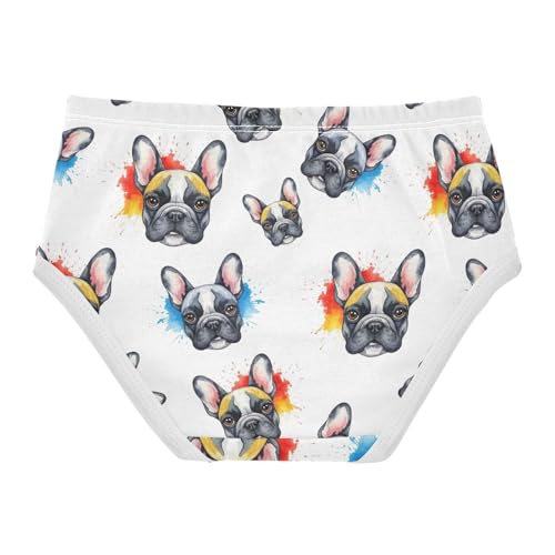 Joisal Cotton Girls Underwear Toddler Colorful French Bulldog White Cute Panties Girl Bright Briefs Underpants 2t2