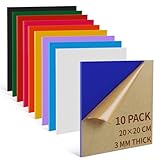 SWAWIS 10 Unidades Placa de Acrílico 20 x 20 x 0,3cm Láminas de Corte por Láser con Papel Protector para Manualidades, Letreros y Decoración del Hogar