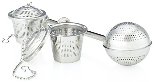 Uendure Tea Infuser Set Of 3 Pack Of Ultra Fine Loose Leaf Tea Strainers | Food-Grade Stainless Steel | Perfect For Single Serve Cup, Mug Or Teapot | Convenient For Work Or Travel #TOP6