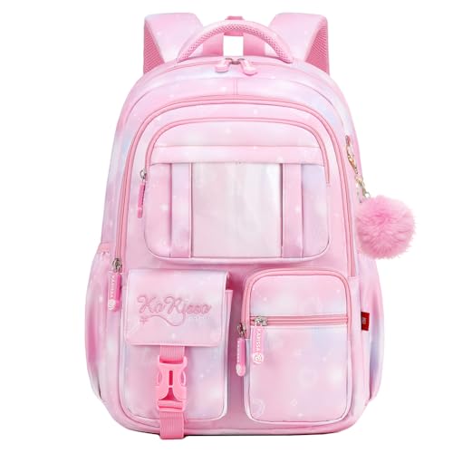 Image of MATMO Backpacks for Girls, School Backpack Kids Student Bookbag Travel Daypack (Pink)