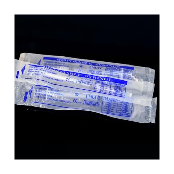 100-Pack-1ml-Syringe-with-27Gauge-12Inch-13mm-Needle-Luer-Lock-Disposable-Lab-Injection-Syringes-Individually-Wrapped 100-Pack-1ml-Syringe-with-27Gauge-12Inch-13mm-Needle-Luer-Lock-Disposable-Lab-Injection-Syringes-Individually-Wrapped