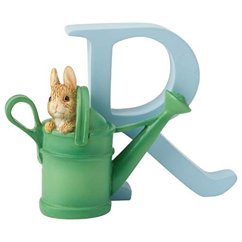 Peter Rabbit, Figura de coneja en regadera y Letra "R" para colgar, Home Deco, Enesco