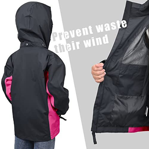 Image of Girls Boys Rain Jackets, Lightweight Waterproof Kids Rain Coats with Hood Windbreakers for Kids