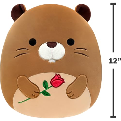 Squishmallows Original 12in Chip the Beaver Holding Rose – Official Jazwares Plush (Medium-Sized) by Squishmallows - Image 4