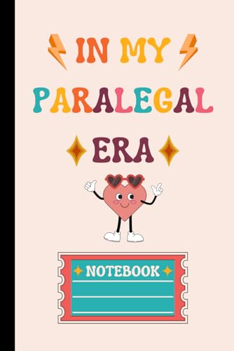 Composition Notebook Wide Ruled: In My Paralegal Era, 100 Pages, Size 6” x 9”, White Paper, Heart Retro Mascot Groovy Design Notebook Journal for Girls Women Student College, Home School Supplies image 2