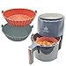 2 Stk 7.5 Zoll Luftfritteuse Korb, Wiederverwendbar Heißluftfritteuse Korb Silikon Topf Zubehör,Ersatz von brennbarem Pergamentauskleidungspapier,Air Fryer Silikon Papiereinlagen (Orange+Grau)