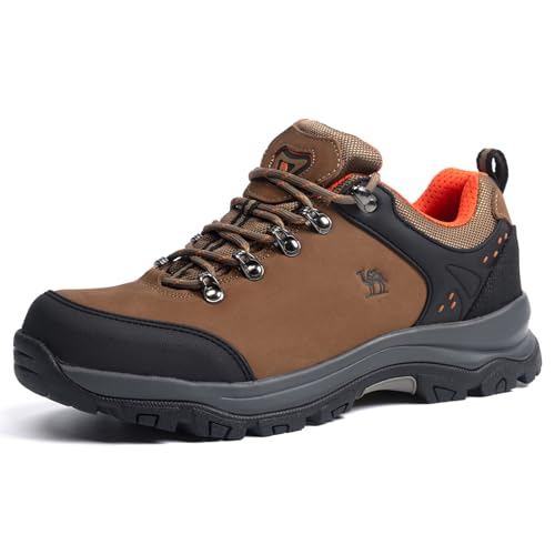 CAMEL CROWN Hiking Shoes Men Trekking Shoe Low Top Outdoor Walking Waterproof Leather Trail Sneakers