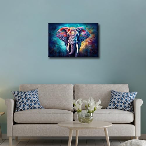 Impression murale éléphant coloré pour décorer le salon - 4