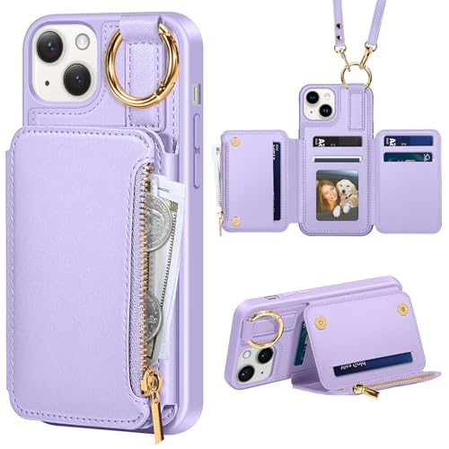 Coque iPhone 14 et 13 Kuafcase violet clair protection