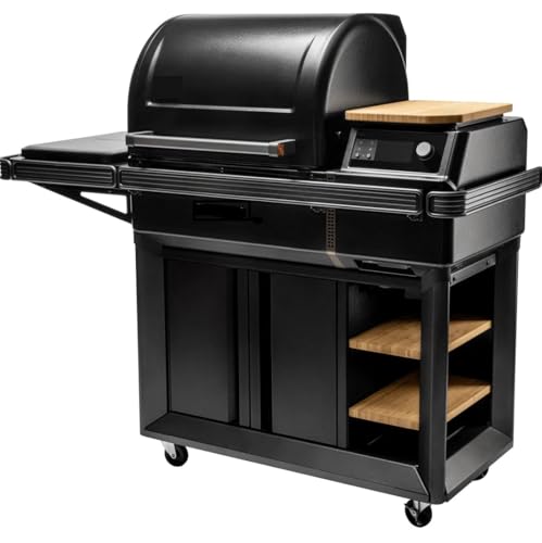 Traeger Timberline Pellet BBQ – Smart Grill Teck EZ-Clean System & Touchscreen Wood-Fired Cooking, 5,678 sq. cm, Grease & Ash Keg, BBQ, Smoke, Roast, Bake- TieDex
